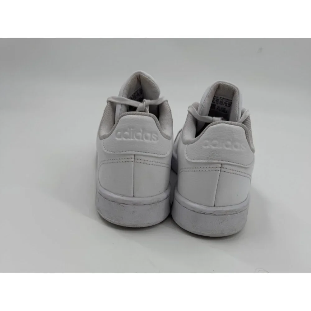 Adidas Grand Court White Leather Sneakers Mens Sz 9 Lace-Up Casual Shoes